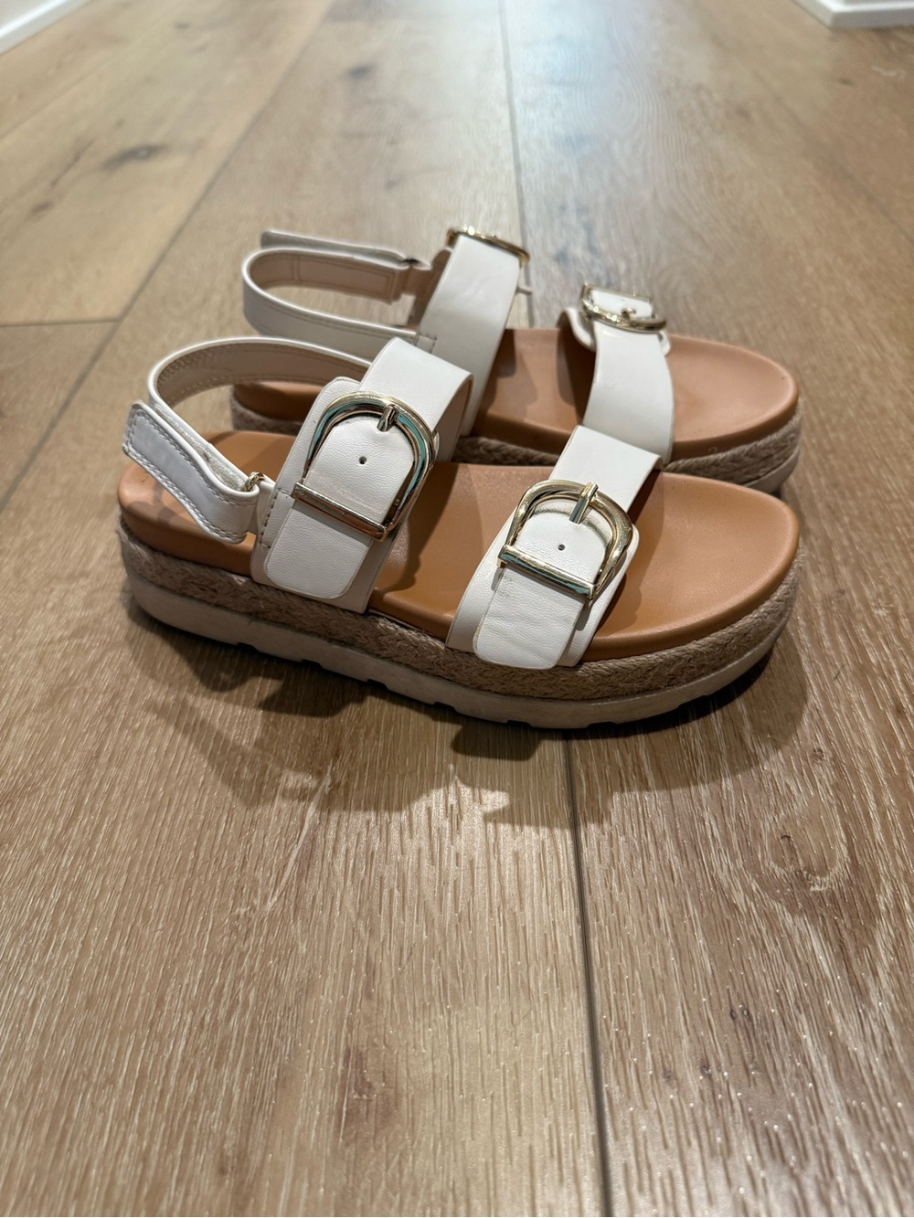 Target White Buckle Platform Sandals for Kids